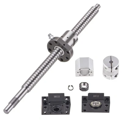 Imagen de GooEquip SFU1605 Husillo de bolas 500 mm, tornillo potencia acero inoxidable con soporte BK12/BF12, carcasa tuerca DSG16H y juego embrague CNC