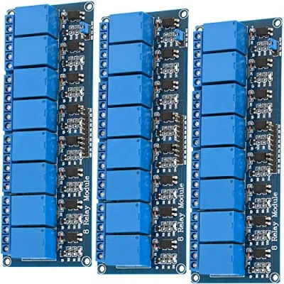 Imagen de AZDelivery 3 pcs 8 Canales Modulo Rele 5V con Optoacoplador Low Level Trigger Compatible Arduino E Book Incluido!
