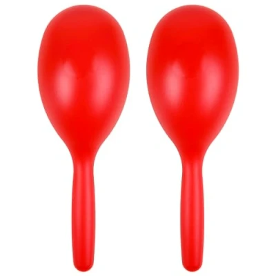 Imagen de A Star Par de maracas plástico rojo Sonajero agitador 20 cm, instrumento ritmo percusión
