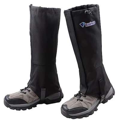 Imagen de Azarxis Polainas de Senderismo Impermeable 1 Par Transpirable Nieve para Trekking Caza Esquí Montaña al Aire Libre (Negro, M)