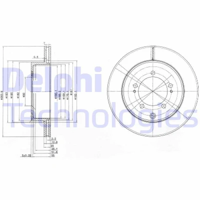 Imagen de DELPHI BG9849 Disco de freno 284 20 5 ventilado aceitado sin procesar cojinete rueda, anillo sensor ABS MITSUBISHI: Lancer 6 Limousine