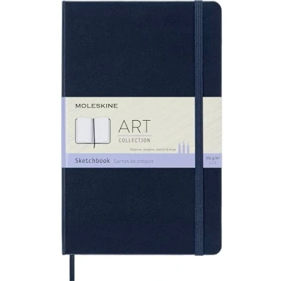 Imagen de Moleskine 13 x 21 cm Large Art Collection Sketchbook Drawing Pad Notebook Album with Hard Cover and Elastic Closure, Paper Suitable for Pens, Pencils Crayons, Black, 88 Pages,Blue