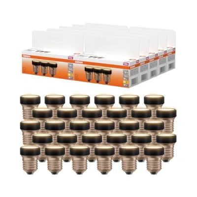 Imagen de OSRAM LED FLAT Lámpara, paquete de 30 bombillas, ultra compacta, reemplaza bombillas incandescentes tradicionales 28W, 3.5W, blanco cálido, E27