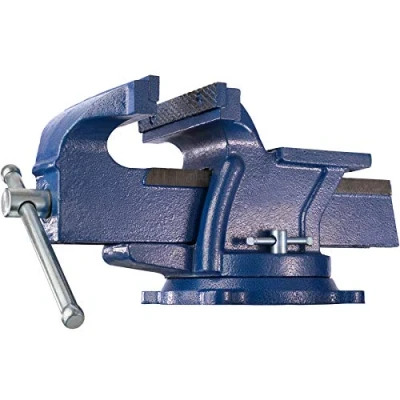 Imagen de tectake® tornillo de banco, hierro fundido con yunque, base giratoria 360, ideal para banco trabajo, herramientas taller, torno herramienta yunque herrero 33 x 15 17 cm