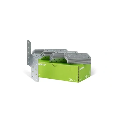 Imagen de Alberts 846855 Escuadra asimétrica, A la derecha, Galvanizado Sendzimir, 32 x 170 mm, Juego de 25