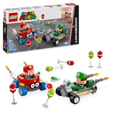 Imagen de LEGO Super Mario: Mario Kart: Bebé vs. Luigi Juguete de Construcción y 2 Figuras Personajes Videojuego Nintendo, Coches Carreras, Regalo para Niños Niñas 8 Años o Más 72034