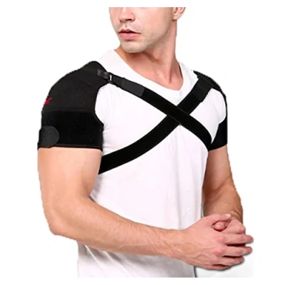 Imagen de XLDECOR Correa de Soporte Hombro,Soporte Hombro Doble para Hombres,Manguito Rotador, Articulaciones Dislocadas, Alivio del Dolor Muscular, Esguince Izquierdo y Derecho Prevención,M