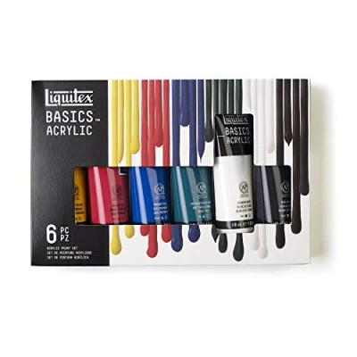 Imagen de Liquitex BASICS, Set de pintura acrílica Basics 6 tubos 118 ml, colores surtidos