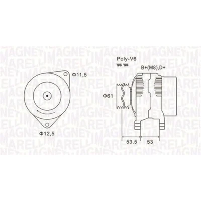 Imagen de MAGNETI MARELLI 063731698010 Alternador 14V 120A FIAT: Stilo Hatchback, Multi Wagon, Brava ALFA ROMEO: 147, 156 Berlina, 166