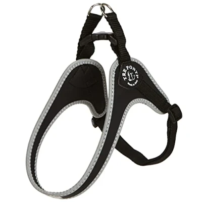Imagen de Tre Ponti Fibbia Arnés para Perro pequeño con Correa Ajustable el Vientre, 1 Pulgada, Color Negro