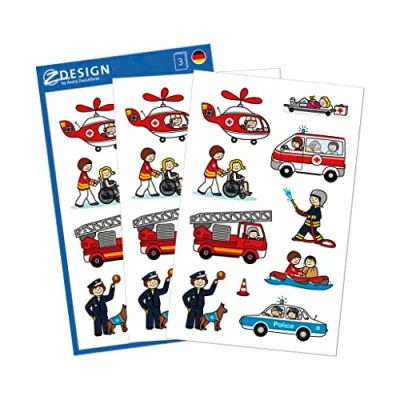 Imagen de Avery Zweckform 54137 pegatinas para niños, modelo con bombero, 30