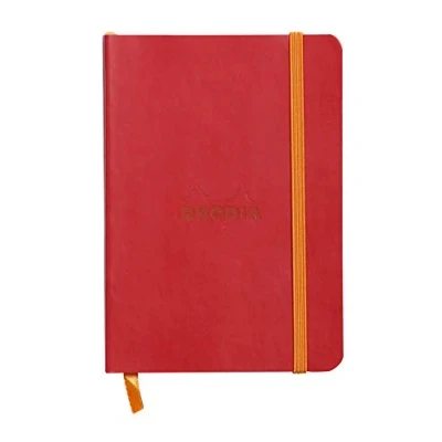 Imagen de RHODIA 117313C Carnet Souple Coquelicot A6 Ligné 144 pages Papier Clairefontaine Ivoire 90 g/m² Marque Page, Fermeture Élastique Couverture Simili Cuir Collection Rhodiarama
