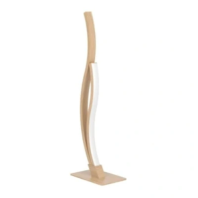 Imagen de Eglo Grisolia lámpara LED para mesita de noche, curvada, decoración habitación, dormitorio, salón, metal y plástico efecto madera, blanco neutro, 45,5 cm