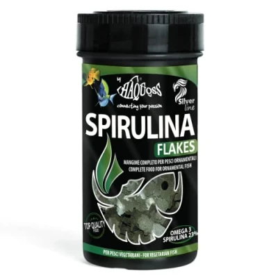 Imagen de Haquoss Spirulina &amp; Chlorella Flakes Alimento en Escamas para Peces Vegetarianos, 250 ml/40 g