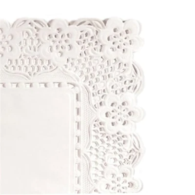 Imagen de García de Pou 301.38 Blondas Rectangulares Caladas, 37 x 26 Cm, Set 250, Blanco
