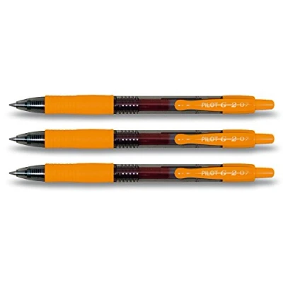 Imagen de Pilot Bolígrafos de gel retráctiles G2, naranja, 3 puntas
