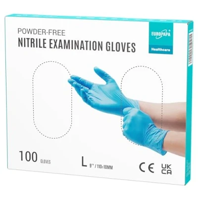 Imagen de EUROPAPA® 100 Guantes De Nitrilo Desechables, Examen, Nitrilo, Sin LÁTex, No EstÉRil, (L, Naranja)