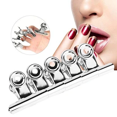 Imagen de Rotekt 5pcs Clips De Extensión Uñas Curvados Plata Acero Inoxidable C Accesorios Arte Multifuncionales