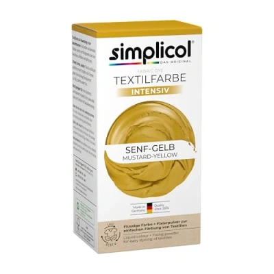 Imagen de Simplicol Tinte textil intenso, amarillo mostaza 1027247, fácil teñido en lavadora, paquete completo, 1