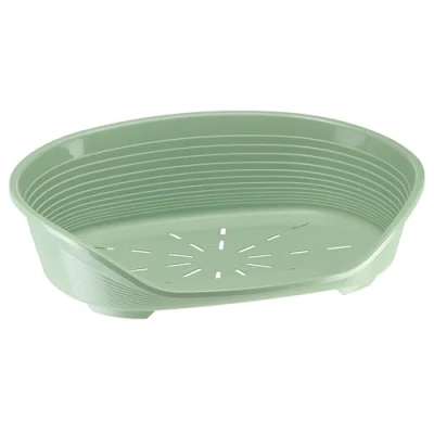 Imagen de Ferplast Cama para Perros y Gatos, de tamaño Mediano, plástico Lavable, Transpirable Antideslizante, Perro Siesta Deluxe, 62 x 41 23,5 cm, Color Verde