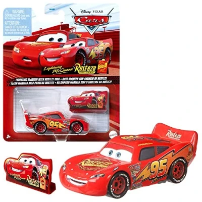 Imagen de Mattel Selección Vehículos Racing Style, Disney Cars, Die Cast 1:55 Coche, DXV29N Cars 3 Single:Lightning Mcqueen Rust Eze Sign (CDXV59)