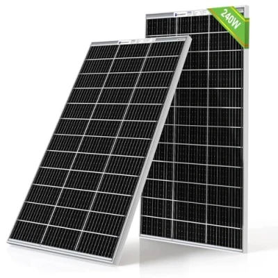 Imagen de ECO WORTHY Panel solar bifacial 240W, módulo monocristalino de 2 piezas 120W ideal para cargar baterías 12V, autocaravana jardín camper barco y techo la casa