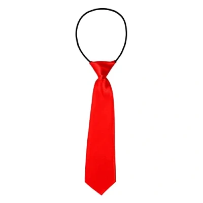 Imagen de DonDon Corbata para niños con aire de seda brillada 7 cm ancho elástico rojo