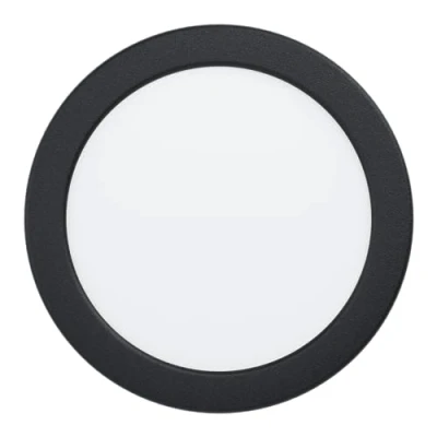 Imagen de Eglo Alange Foco empotrable led, lámpara de techo redonda fabricada en metal y plástico negro blanco, luz blanco cálido, diámetro 16,6 cm
