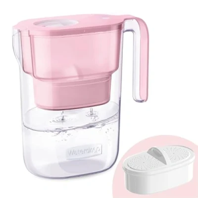 Imagen de Waterdrop Elfin NSF Certificado Jarra con Filtro de Agua para Refrigerador 2.5L 1x90 Días, Reduce el Flúor, Cloro y Más, sin BPA, Rosado (Filtro Repuesto: WD PF 01A Plus)