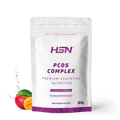 Imagen de HSN Myo Inositol + D Chiro PCOS Complex en Polvo Mango 150g = 25 Tomas por Envase Formulado para Mujeres: 40:1 Con Vitaminas y Minerales No GMO, Vegano, Sin Gluten