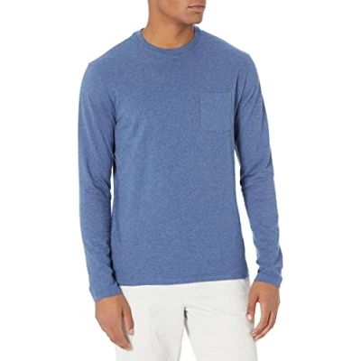Imagen de Amazon Essentials Camiseta de Manga Larga y Ajuste Entallado Hombre, Azul Mezcla, M