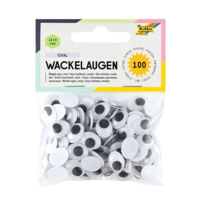 Imagen de Folia 751209 Set de 100 Ojos movibles, 12 x 9 mm [Importado Alemania]