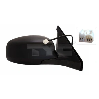 Imagen de espejo retrovisor Tyc 335 0011 derecha negro imprimado convexo, calefactable, para ajuste elect. SUZUKI: SWIFT 3