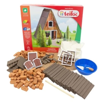 Imagen de teifoc 5230 Juego de construcción piedra, 160 componentes, kit creativo materiales naturales, para niños a partir 8 años y adultos