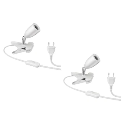 Imagen de ledscom.de 2 uds. lámpara de pinza LIK, blanco mate, 1x E27 máx. 60W