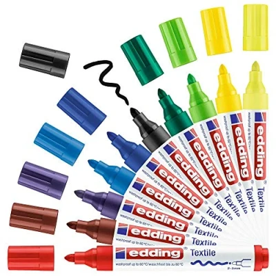 Imagen de Edding e 4500 Permanente Tejido Bolígrafos con Redondeado Puntas 2 a 3mm Juego de 10