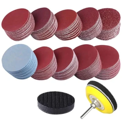 Imagen de 200 Piezas Discos de Lijado 3 Pulgadas Hook and Loop Grano, Papel Lija Gancho y Bucle con Placa Respaldo 1/4 Almohadilla Amortiguación Espuma (Grano 80 3000)