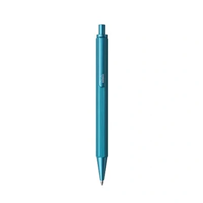 Imagen de Clairefontaine ES RHODIA 9386C Bolígrafo recargable scRipt Cuerpo Hexagonal de aluminio cepillado Turquesa Punta retráctil bola alta precisión 0,7 mm, tinta negra Colección