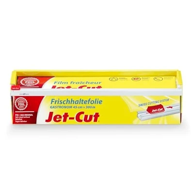 Imagen de Film de plástico para cortar Jet Cut, hostelería 45cm x 300m, PVC transparente