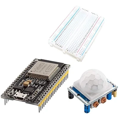Imagen de AZDelivery Kit de Iniciación ESP32 Dev C NodeMCU HC SR501 PIR Detector Movimiento con Mini Breadboard Compatible Arduino E Book Incluido!