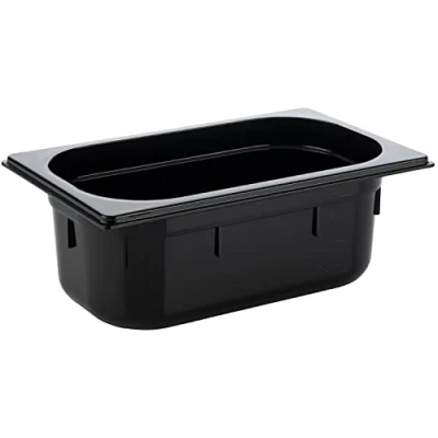 Imagen de APS 82073 GN 1/4 Depósito Gastronorm de policarbonato, dimensiones 265 x 162 mm/altura 100 mm/volumen 2,5 litros, color negro