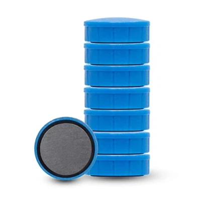 Imagen de MAUL MAULsolid, Imanes pequeños irrompibles para un uso versátil, diseño moderno, diámetro de 20 x 7,5 mm, 8 unidades, color azul