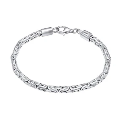 Imagen de Kuzzoi pulsera de Buda Plata bizantina para hombre, hecha a mano, auténtica ley 925 pulida, hombre con mosquetón, 4 mm ancho, 19 g peso, 0209171420, 19,