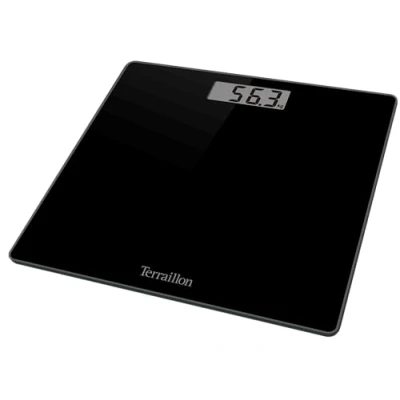 Imagen de TERRAILLON Balanza TSQUARE BLACK Bascula Compacta y ultraplana 26cm x Plataforma de cristal Gran pantalla LCD Capacidad 180Kg Graduación 100g Negro