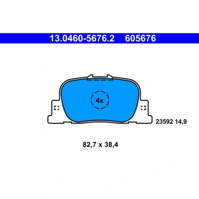Imagen de Juego de pastillas freno ATE 13.0460 5676.2, Trasero