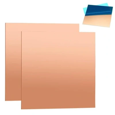 Imagen de NAROSEBE 2 Placa de Cobre 1mm, Hojas Cobre, Lamina Puro, Metal Puro Para Procesamiento Metales, Impresión Placas Circuito, Etc (100 mm x 100 1 mm)