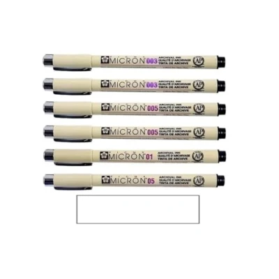 Imagen de Pigma Micron Sakura XSDK 6 Rotulador de punta fina negro (trazo extra fino),003.003.005.005.01.05,Made in Japan