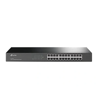 Imagen de TP LINK 24 Port 10/100Mbps Fast Ethernet Switch de Red (No administrado, 8000 entradas, 0,2 Gbit/s, CSMA/CD, TCP/IP, Negro, FCC, CE)