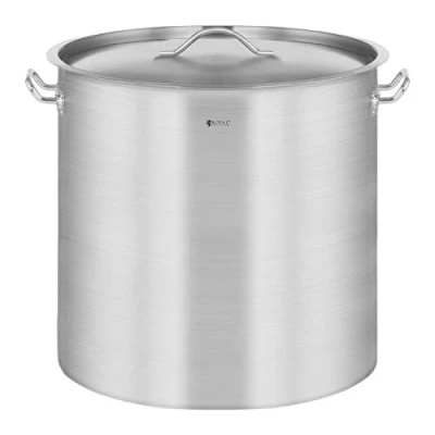Imagen de Royal Catering Olla de Inducción Cacerola Profesional RCST 36LI4.1 (Con Tapadera, Acero Inoxidable, Bordes Antigoteo, Fondo 5 mm, 36 Litros)