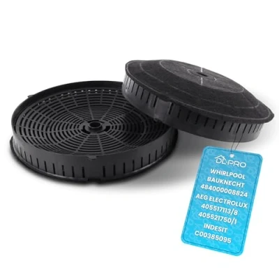 Imagen de 2 x DL pro filtro de carbón activado para Whirlpool 484000008824 Wpro Type57 CHF57 AEG 4055171138 4055217501 Campana extractora